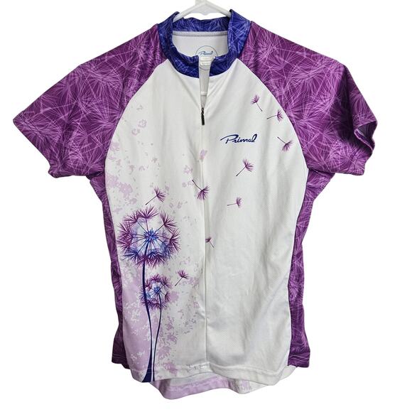 Primal Cycling Jersey Women S Purple Dandelion WIsh Bike Shirt Athletic Top - Picture 1 of 8